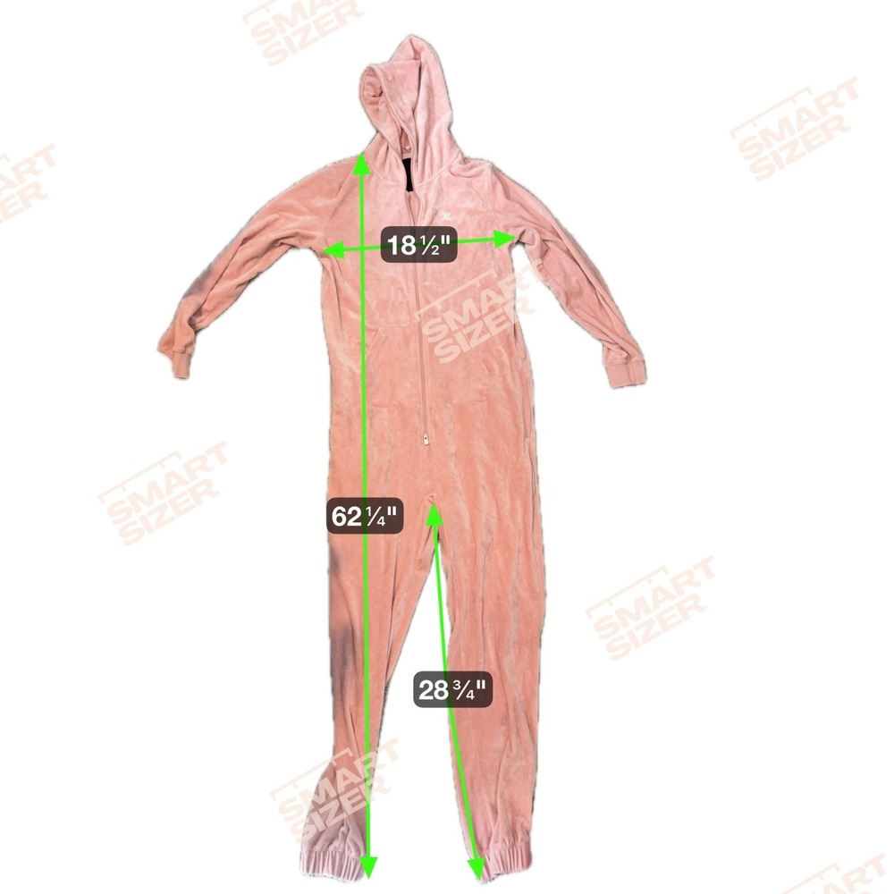 OnePiece Jumpsuit Size S Velour Velvet Pink Hooded Logo Soft Cozy Loungewear - Picture 9 of 9
